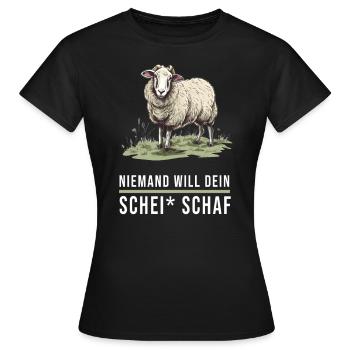Schaf Brettspiel Siedler Freunde Geschenk - Frauen T-Shirt - Schwarz - Vorne - AI Model Female 172 dark (172cm)