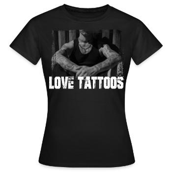 Love Tattoos Inked Tattoo Body Jewelry - T-shirt Femme - noir - Devant - AI Model Female 172 dark (172cm)