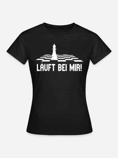 Läuft Bei Mir Schach Läufer Lustiges Schachspieler - Frauen T-Shirt - Schwarz