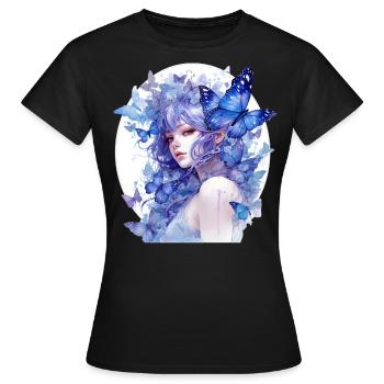 Morpho butterflies - T-shirt Femme - noir - Devant - AI Model Female 172 dark (172cm)