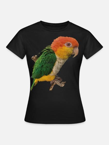 Der orangeköpfige Caique - Frauen T-Shirt - Schwarz