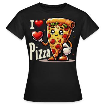 Ich liebe Pizza - Frauen T-Shirt - Schwarz - Vorne - AI Model Female 172 dark (172cm)