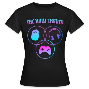 Die Heilige Dreifaltigkeit Des Gaming RGB - Frauen T-Shirt - Schwarz - Vorne - AI Model Female 172 dark (172cm)