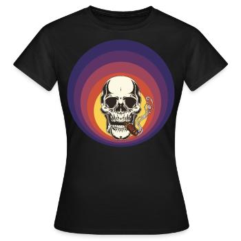 Zigarren Schädel - Frauen T-Shirt - Schwarz - Vorne - AI Model Female 172 dark (172cm)