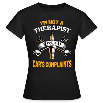 Autotherapeut Lustiger Automechaniker Spruch - Frauen T-Shirt - Schwarz - Vorne - AI Model Female 172 dark (172cm)