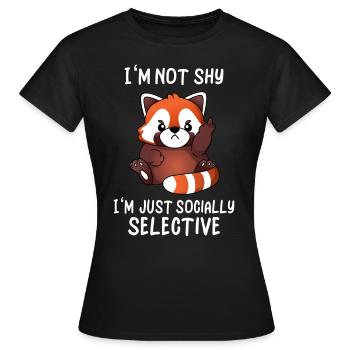 Mignon panda roux Social Selective Ironie - T-shirt Femme - noir - Devant - AI Model Female 172 dark (172cm)