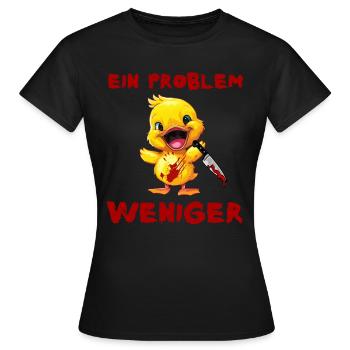 Un problème de moins - Canard au couteau Halloween - T-shirt Femme - noir - Devant - AI Model Female 172 dark (172cm)