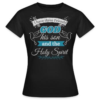 Gott, Sein Sohn & Der Heilige Geist Christliches - Frauen T-Shirt - Schwarz - Vorne - AI Model Female 172 dark (172cm)