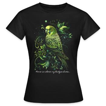 Zuhause ist, wo mein Wellensittich lebt... - Frauen T-Shirt - Schwarz - Vorne - AI Model Female 172 dark (172cm)