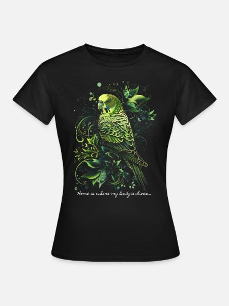 Zuhause ist, wo mein Wellensittich lebt... - Frauen T-Shirt - Schwarz