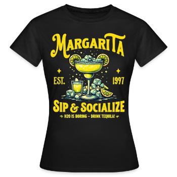 Sip & Socialize Margarita - Frauen T-Shirt - Schwarz - Vorne - AI Model Female 172 dark (172cm)