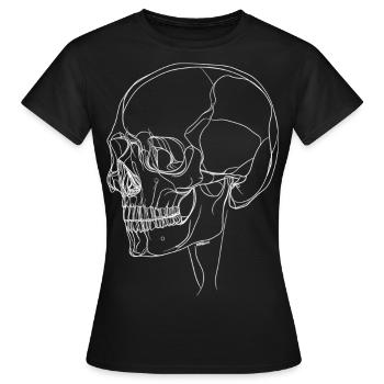 One line Skull - Frauen T-Shirt - Schwarz - Vorne - AI Model Female 172 dark (172cm)