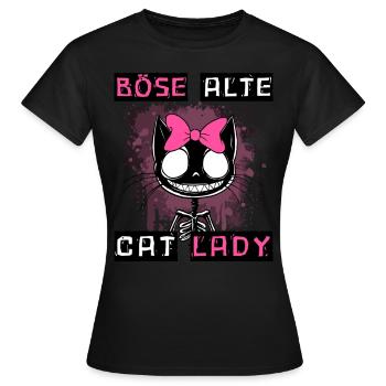 Boese alte Cat Lady Niedlich? Nein, nur gefährlich - Frauen T-Shirt - Schwarz - Vorne - AI Model Female 172 dark (172cm)