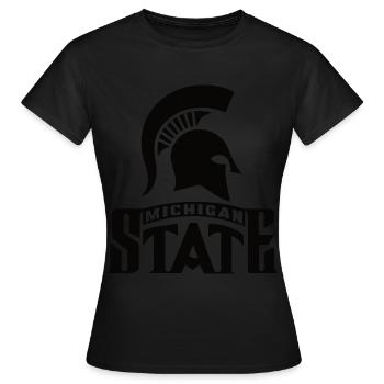 Michigan State - T-shirt Femme - noir - Devant - AI Model Female 172 dark (172cm)