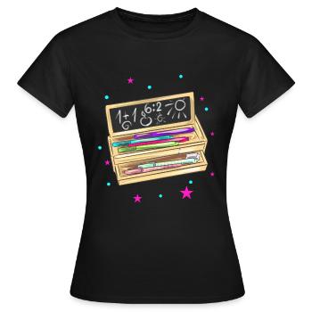 Dossier étudiant pour la scolarisation - T-shirt Femme - noir - Devant - AI Model Female 172 dark (172cm)