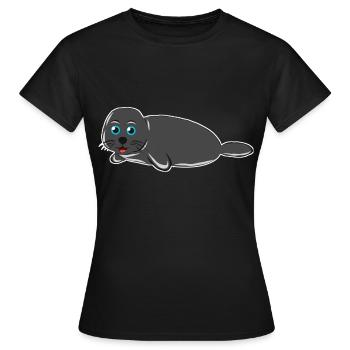Phoque phoque - T-shirt Femme - noir - Devant - AI Model Female 172 dark (172cm)