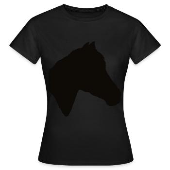 Pferd, Pferde, Pferde-Scherenschnitt - Frauen T-Shirt - Schwarz - Vorne - AI Model Female 172 dark (172cm)