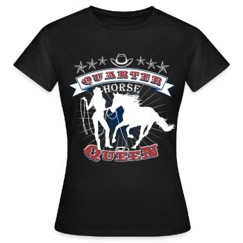 Quarter Horse Western Riding - T-shirt Femme - noir - Devant - AI Model Female 172 dark (172cm)