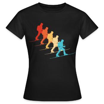Ski Mountaineering Skiing Tour Women Men - Women's T-Shirt - black - Front - AI Model Female 172 dark (172cm)