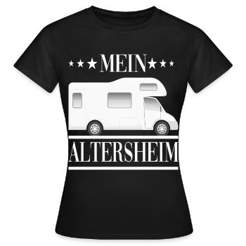 Camping Wohnmobil Altersheim Reisen Wohnwagen - Frauen T-Shirt - Schwarz - Vorne - AI Model Female 172 dark (172cm)