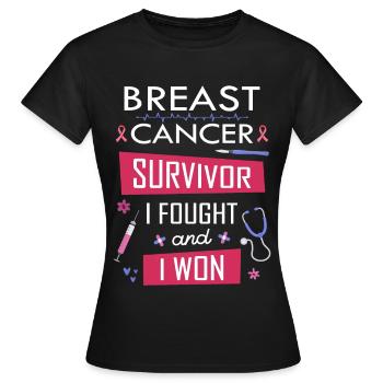 Survivantes du cancer du sein, je me suis battue et j’ai gagné - T-shirt Femme - noir - Devant - AI Model Female 172 dark (172cm)