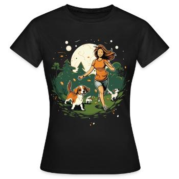 Beagle Mama - Dog Lovers Gift Idea - Women's T-Shirt - black - Front - AI Model Female 172 dark (172cm)
