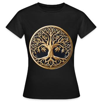 Baum des Lebens - Frauen T-Shirt - Schwarz - Vorne - AI Model Female 172 dark (172cm)