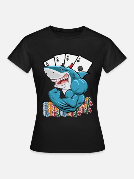 Joueur de poker agressif Shark - T-shirt Femme - noir
