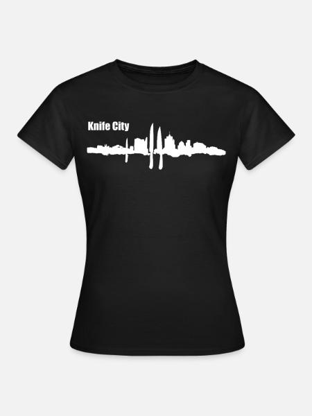 Messer Stadt - Frauen T-Shirt - Schwarz