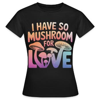Pilz Pilze Funghi Champignon - Frauen T-Shirt - Schwarz - Vorne - AI Model Female 172 dark (172cm)