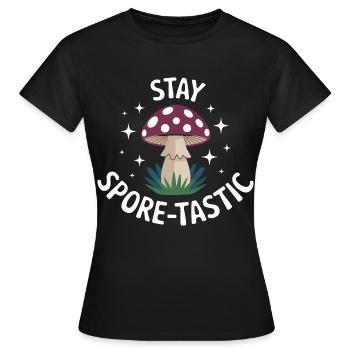 Stay Spore Tastic Mushroom - T-shirt Femme - noir - Devant - AI Model Female 172 dark (172cm)