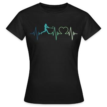 Baseball Battement de coeur de Joueur De Baseball - T-shirt Femme - noir - Devant - AI Model Female 172 dark (172cm)