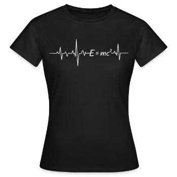 I Love Physics Theory of Relativity E=mc² - Women's T-Shirt - black - Front - AI Model Female 172 dark (172cm)