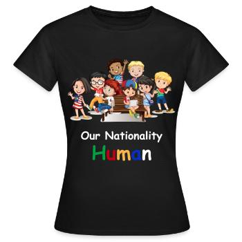 Gegen Rassismus, Nation Mensch - Frauen T-Shirt - Schwarz - Vorne - AI Model Female 172 dark (172cm)