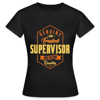 Superviseur authentique et fiable - T-shirt Femme - noir - Devant - AI Model Female 172 dark (172cm)