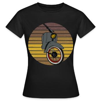 Schwalbe KR51 / Schwalbenfahrer / Ostalgie / Mofa - T-shirt Femme - noir - Devant - AI Model Female 172 dark (172cm)