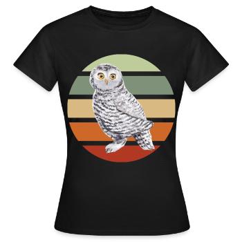 Hibou Hibou Animal Hibou ligneux Hibou hibou des granges - T-shirt Femme - noir - Devant - AI Model Female 172 dark (172cm)