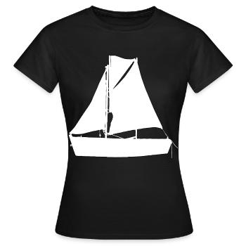Boot Regatta . Motorboot Motoryacht . Yacht Segeln - Frauen T-Shirt - Schwarz - Vorne - AI Model Female 172 dark (172cm)