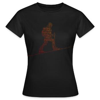 Skiing Tour Ski Touring Ski Mountaineering - Women's T-Shirt - black - Front - AI Model Female 172 dark (172cm)