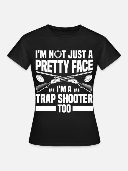 Trapschießen | Schießsport Fallenschießen Geschenk - Frauen T-Shirt - Schwarz