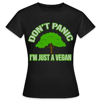 Pas de panique, je ne suis qu’un végétalien - T-shirt Femme - noir - Devant - AI Model Female 172 dark (172cm)