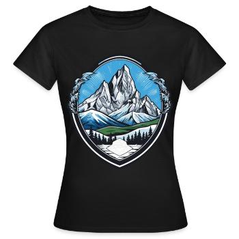 Armoiries des Alpes des montagnes - T-shirt Femme - noir - Devant - AI Model Female 172 dark (172cm)