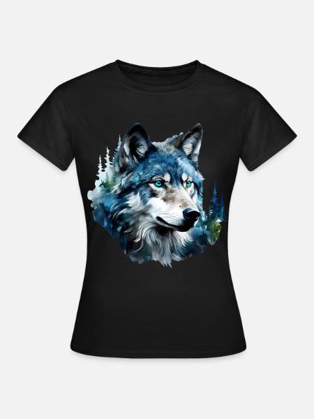 Wolf - Frauen T-Shirt - Schwarz