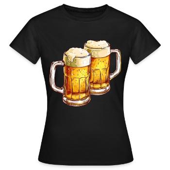 Chope à bière Chopes à bière Verres à bière Bière Alcool Alcool - T-shirt Femme - noir - Devant - AI Model Female 172 dark (172cm)