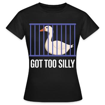 Drôle d’oie en cage - T-shirt Femme - noir - Devant - AI Model Female 172 dark (172cm)