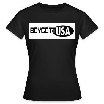 Boycott USA - T-shirt Femme - noir - Devant - AI Model Female 172 dark (172cm)