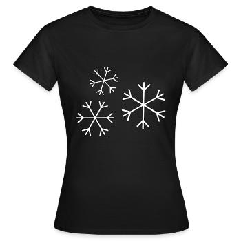 Schneeflocken - Frauen T-Shirt - Schwarz - Vorne - AI Model Female 172 dark (172cm)