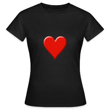 Jeu de cartes coeur - T-shirt Femme - noir - Devant - AI Model Female 172 dark (172cm)