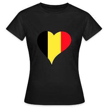 Drapeau national belge - T-shirt Femme - noir - Devant - AI Model Female 172 dark (172cm)