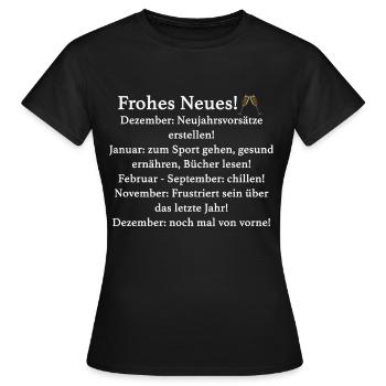 Nouvel An - T-shirt Femme - noir - Devant - AI Model Female 172 dark (172cm)